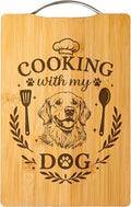 Bamboo Cutting Board, Personalized Dog Lover Gift, Handmade Kitchen Decor – Cooking with My Dog (Golden Retriever)
