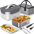 Electric Heated Lunch Box for Car Truck Home 1.8L 100W Portable Food Warmer with 12V/24V/110V/220V Hot Meal for Work Travel Jobsite Camping Christmas Gifts White Elephant Gifts for Adults/Men/Woman