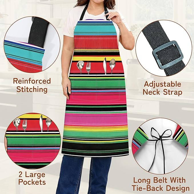 Adjustable Kitchen Apron with Pockets for Women and Men,Soft Chef Apron for Cooking, BBQ, and Grill
