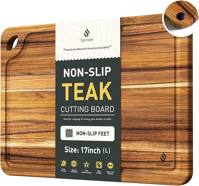 Cutting Boards for Kitchen Non Slip Wood Juice Groove Chopping Board Kitchen Essential House Warming Hostess Host Gift Serving Tray for Christmas Wedding Birthday Anniversary Coral Red