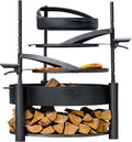 Grand Hearth 32" Cooking Fire Pit, Deluxe 3-in-1 Grill Plate, Griddle Skillet Set, Rods, Frying Pan Set, Backyard BBQ Grilling Campfire, Handcrafted, Large Outdoor Steel Firepit by Good Directions