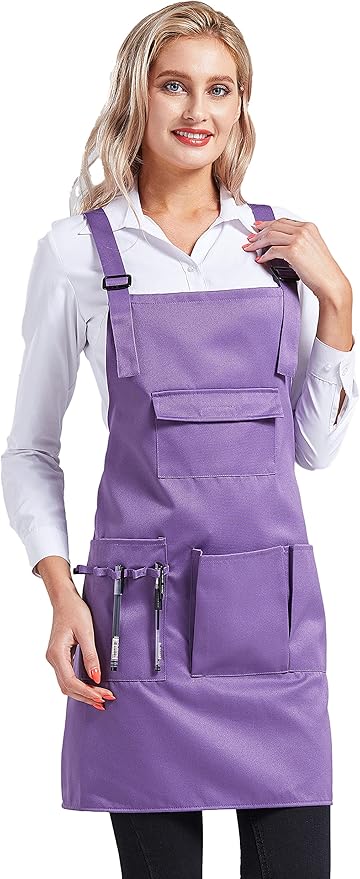 Nanxson Adjustable Women Bib Apron Multi Function Professional Salon Stylist Work Apron with Tool Pockets CF3010