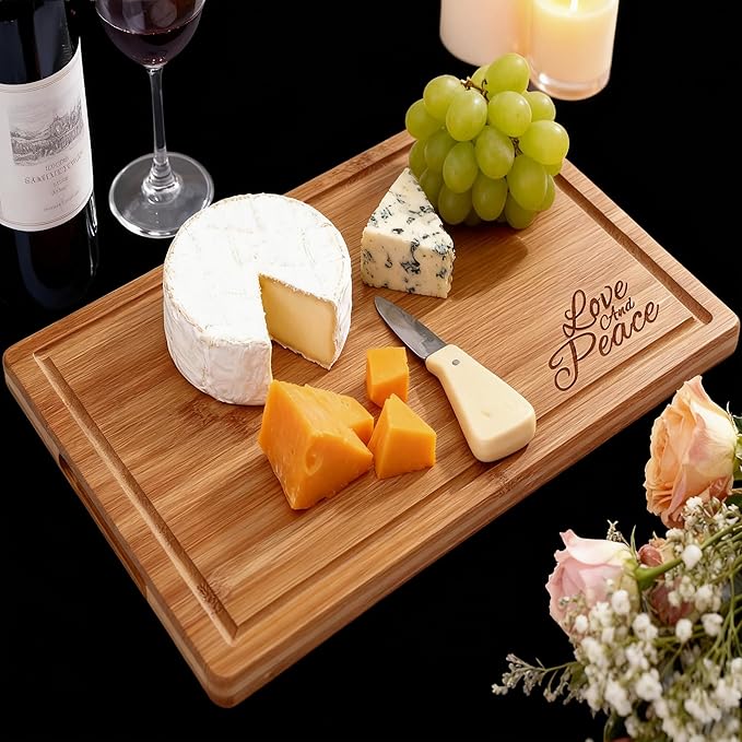 Personalized Bamboo Cutting Board - Laser Engraved Custom Board,Print in USA,Customizable Bamboo Cutting Board Eco-Friendly Wood,Gift for Wedding, Housewarming,Christmas