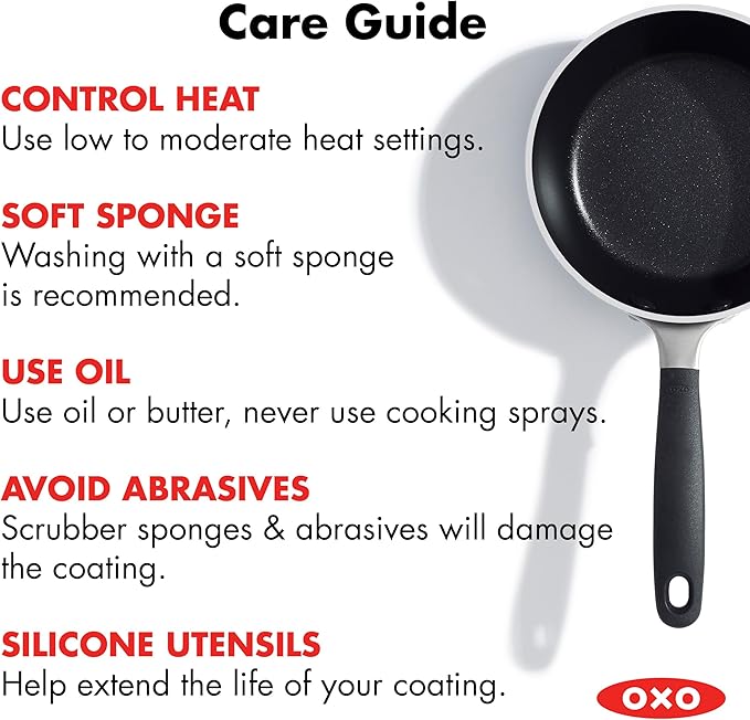 OXO 1.6QT Non-Stick Every Day Sauce Pan with Glass Lid, BPA-Free Comfort Grip Silicone Handle, Dishwasher & Oven Safe, PFAS-Free Ceramic Skillets, Sauce & Soup Chef Pot, Drip-Free, Black