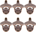 Wall Mount Bottle Opener Rustic, IT'S FIVE O'CLOCK SOMEWHERE Antique Copper Beer Opener Mountable for Cabin Backyard (Pack of 6)
