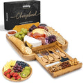 Smirly Charcuterie Board Set - Large Bamboo Cheese Board for Serving - House Warming Gifts New Home, Wedding & Bridal Shower Gift, Birthday Gift for Women