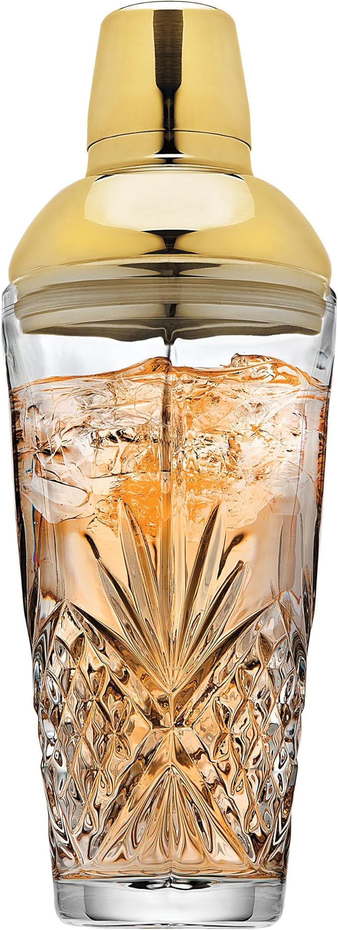 Godinger Dublin Cocktail Shaker, Martini Shaker, 17oz (Gold)