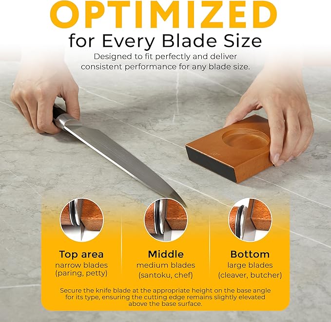 Rolling Knife Sharpener - Kitchen Knife Sharpener with 15 & 20 Angles, Afilador de Cuchillos SS304 Steel, Sharpening Kit with Diamond 400 & Ceramic 3000 Discs and N52 Magnets. Gift Ready