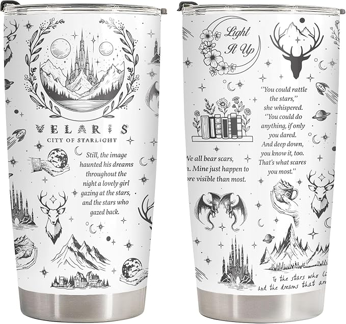 34HD Xmas Gifts - Starlight Tumbler 20oz tumbler with Handle, Starlight Stainless Steel Vacuum Insulated Coffee Mug for Christmas, Leak-Proof Gifts for Space Lover