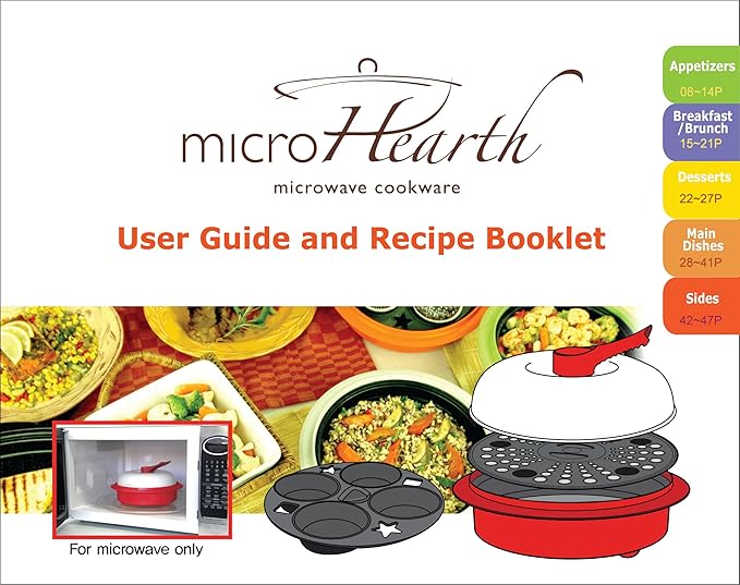 1.5-Quart Nonstick 4-piece Everyday Pan Set for Microwave Cooking, Red