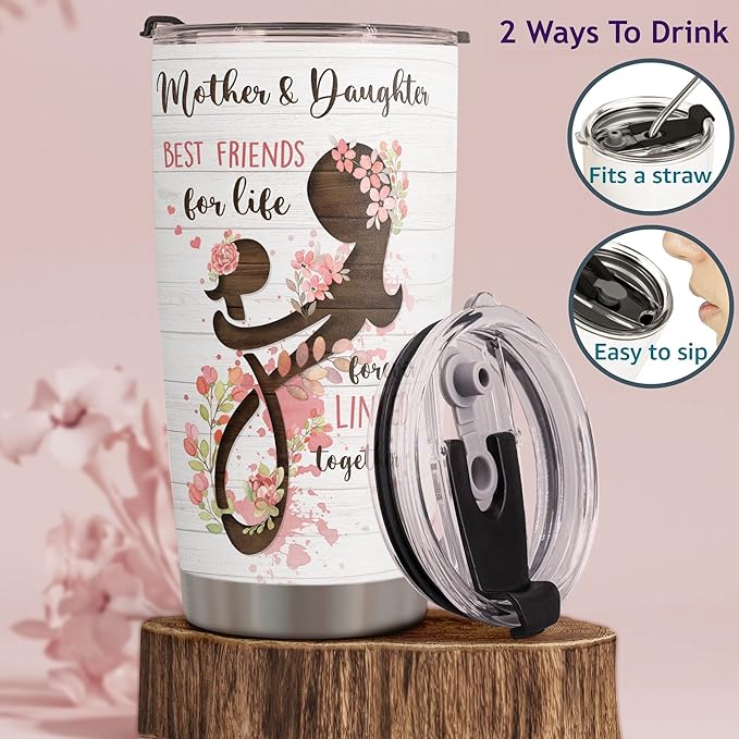 Macorner Mothers Day, Birthday Gifts for Mom Nana From Daughter - Gifts For Grandma - Stainless Steel Tumbler 20oz