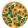 Society6 Bamboo Cutting Board- Kitchen Decor by Burcu Korkmazyurek - Unique Cutting Boards for Kitchen, 11.5" x 11.5" x 0.5", Helianthus Annuus