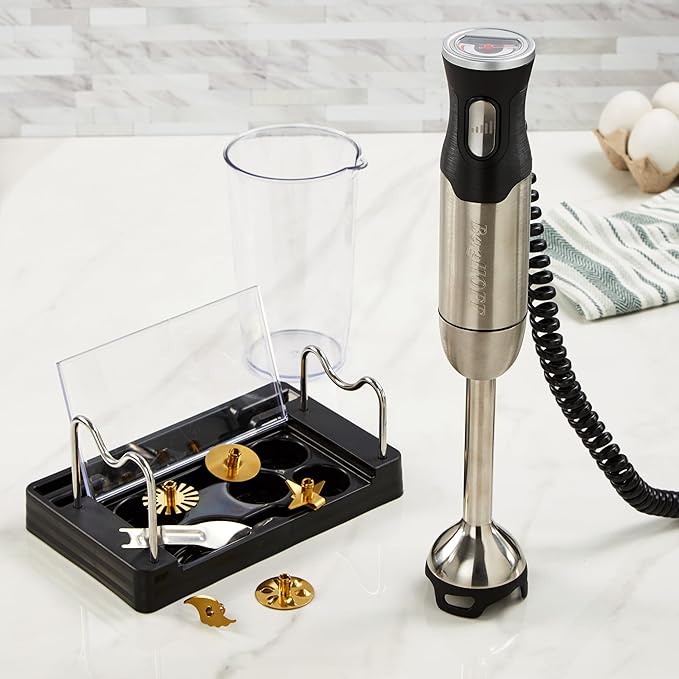 BergHOFF X5 Pro Stainless Steel Handheld Food Processor With 5 Multifunctional Blades, 1000W, 18000 RPM, 13ft Expandable, Low Noise, 16-Speed Control, Lightweight
