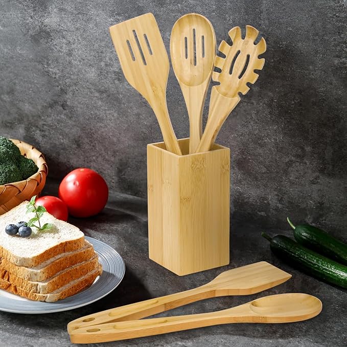 Kitchen Utensil Set -6Piece Wooden Spoon -Wooden Cooking Spoon -Cooking Cutlery Set-wooden utensil-Wooden Cooking Utensils- cooking spoon-kitchen set