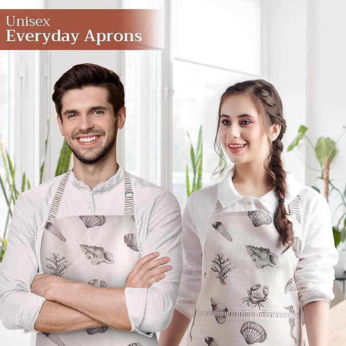 Maison d' Hermine 100% Cotton Apron for women with Pocket Kitchen Chef Apron for Men Cooking Gardening Server Waitress