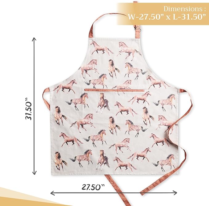 Maison d' Hermine 100% Cotton Apron for women with Pocket Kitchen Chef Apron for Men Cooking Gardening Server Waitress