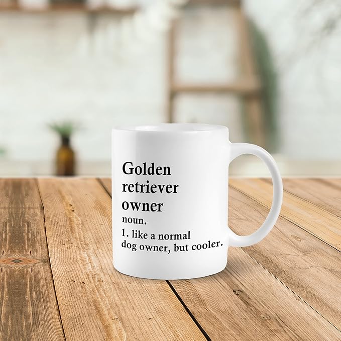 Golden Retriever Ceramic Mug, 11 Ounces, Funny Golden Retriever Coffee Tea Mug, Home Office Decor, Gifts for Dog Lovers