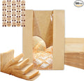 100 Sourdough Bread Bags For Homemade Loaf Kraft Brown Paper Bread Bags with Window and Square Bottom Large Bakery Bag - Reusable and Disposable Square Bottom for Easy Storage of Sandwiches and Bagels