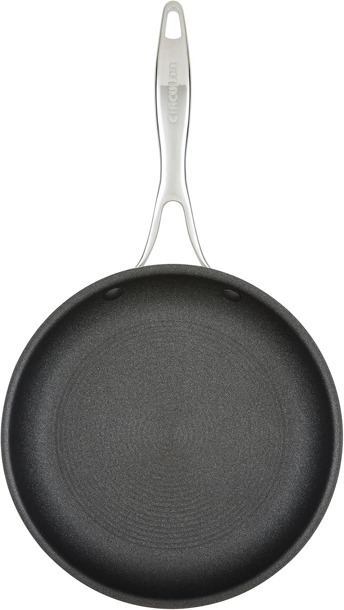 Circulon C1 Series Clad Stainless Steel with ScratchDefense Technology Cookware Nonstick Induction Frying Pans/Skillets with Lids, Metal Utensil Safe, 6 Piece Set - Polished Stainless Steel