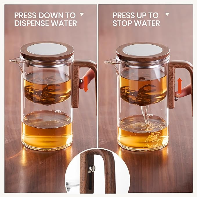 MACTANO Enchant Tea Pot, Magic Witchcraft Enchanted Glass Teapot with Infuser -600ML