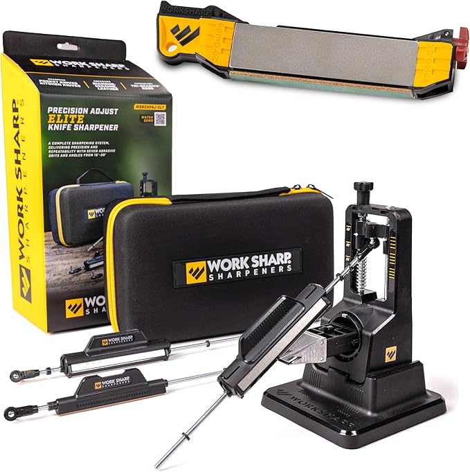 Work Sharp Precision Adjust Elite Set Knife Sharpener value combo bundle with the Guided Field Knife Sharpener