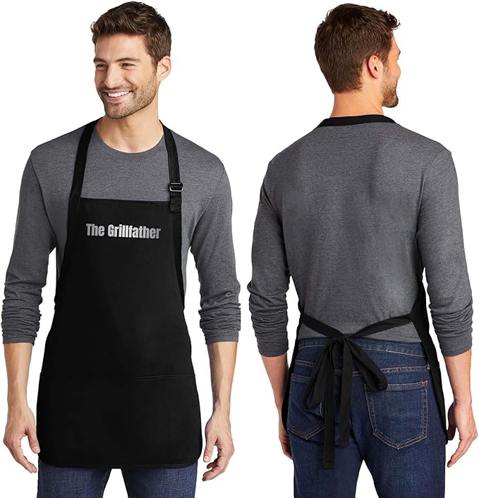 Custom Text Cooking & BBQ Apron – Personalized Chef or Grill Gift – Medium Length (1-3 Lines)