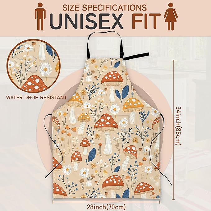 Adjustable Kitchen Apron with Pockets for Women and Men,Soft Chef Apron for Cooking, BBQ, and Grill