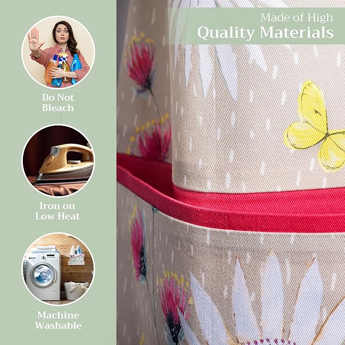 Maison d' Hermine 100% Cotton Apron for women with Pocket Kitchen Chef Apron for Men Cooking Gardening Server Waitress