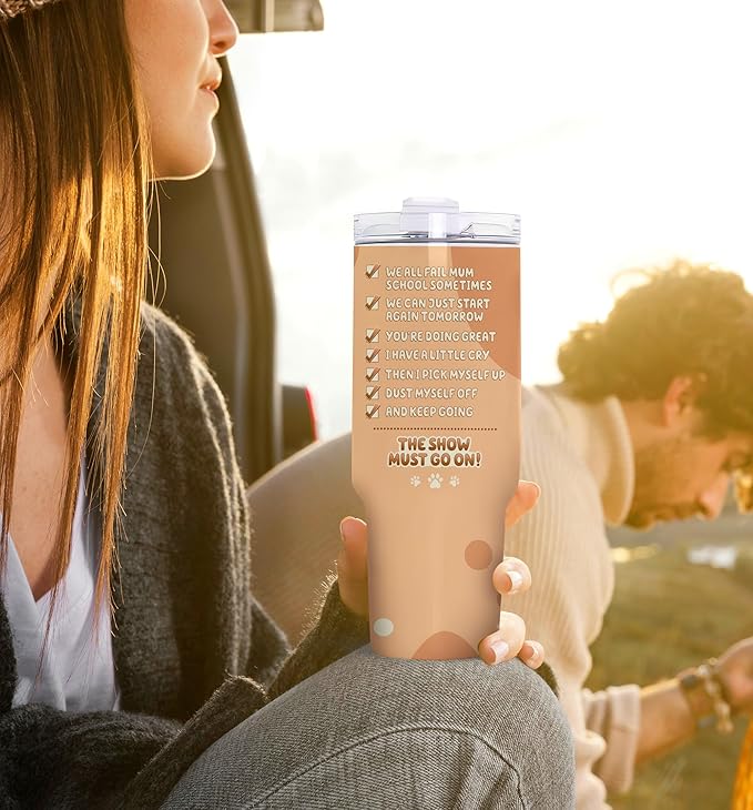 Mom Tumbler - Present to Mom from Daughter, Son - Mother Coffee Mug - Gifts for Mother's Day - Gift for Women and Wife - Mama Cup - You're Doing Great Tumbler 40Oz