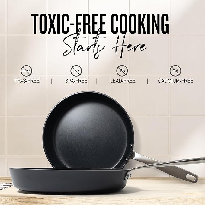 Alva Maestro 8” Non-Toxic Ceramic Nonstick Frying Pan – Oven & Induction Safe Skillet for Healthy Cooking – Sustainable, No PFAS/PTFE, Easy-to-Clean, Even Heat Distribution, Toxin-Free Cookware
