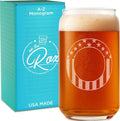 Monogram Beer Glasses for Men (A-Z) 16 oz - Beer Gifts for Men Brother Son Dad Neighbor - Unique Gifts for Him - Personalized Drinking Gift Beer Glass Mugs - Engraved Beer Can Glass (O)