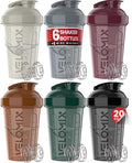 VELOMIX -6 PACK- Shaker Cups for Protein Shakes 20 oz - 6x Wire Whisk | Leak Proof Protein Shaker Bottle for Protein Shakes, Shaker Bottle Pack for Pre & Post Workout, Shaker Cup (Mood Tones)