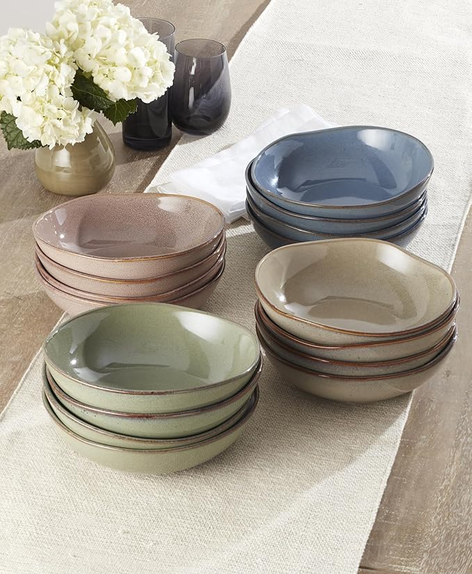 Oneida 899209 Organic Shades Blue Pasta Bowls, Set Of 4, Service For 4