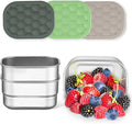 Homikit 3 Pack Snack Containers for Kids, 18/10 Stainless Steel Toddler Lunch Box with Silicone Lids, Reusable Bento Food Container Set for School Daycare, Nontoxic & Leak Proof, Green/Khaki/Gray