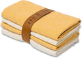 Kitchen Hand Towels - 4 Pack, (20" x 30") - Soft & Quick Dry - Versatile as, Turkish Kitchen Towels, Cozy Hand Towel, Vintage Kitchen Towels, Dishcloths, Mustard and Ecru