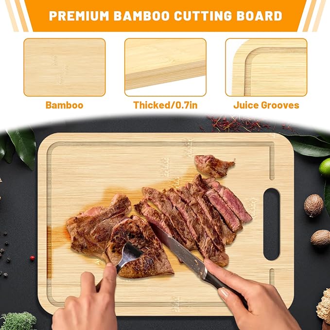 5pcs Grill Prep Trays Sets, Stainless Steel Grilling Prep and Serve Tray, Marinade Container with Lid, Thawing Board, Cutting Board, BBQ Grill Accessories, Grilling Gifts for Mens