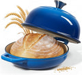 4.5 QT Dutch Oven for Bread Baking, Cast Iron Bread Oven for Sourdough, Enamelled Bread Dutch Oven with Lid, Heavy-Duty Non Stick Bread Pot, Blue