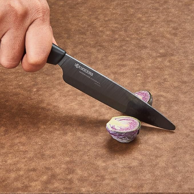 Kyocera's Revolution 4-Piece Knife Set: Includes 7" Chef's Santoku, 5.5" Santoku, 4.5" Utility & 3" Paring-Black