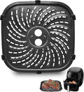 Air Fryer Grill Pan for PowerXL Vortex Pro 8 QT Air Fryer, Oval Nonstick 10''*10''Air Fryer Accessories Replacement Part Tray Basket Grill Plate Crisper Plate with Rubber Bumpers,Dishwasher Safe
