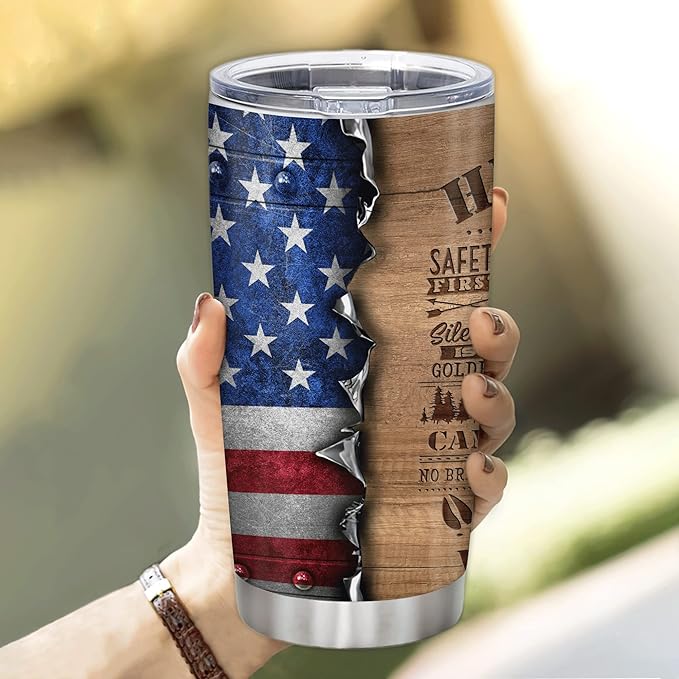 Hyturtle Personalized Hunting Gifts For Men - Deer Hunting Rules Tumbler 20 Oz Travel Coffee Mug Stainless Steel - Fathers Day Gift For Dad, Him, Boy, Husband, Hunters On Birthday, Christmas