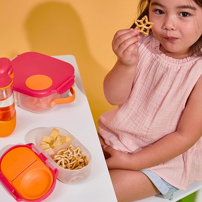 b.box Kids Lunch & Snack Containers. 3-Pack Set Includes Matching Oversized Bento Lunch Box, Mini Meal Boxes for Kids and Toddlers. School Supplies (Strawberry Shake)