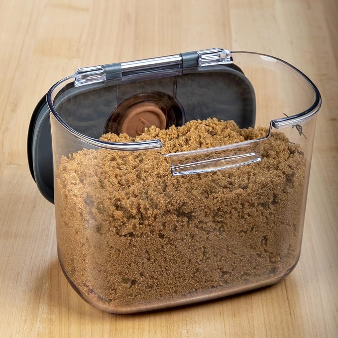 Progressive International ProKeeper+ Clear Plastic Airtight Food Baker's Kitchen Storage Organization Container Canister Set with Magnetic Accessories, 2- Piece Set (Brown Sugar 1.4-Quart)