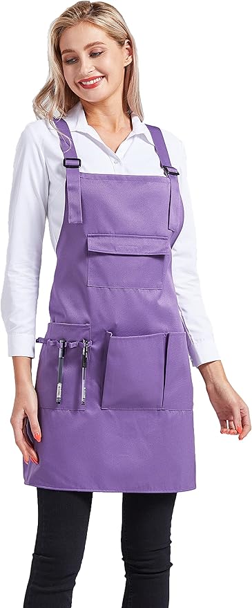 Nanxson Adjustable Women Bib Apron Multi Function Professional Salon Stylist Work Apron with Tool Pockets CF3010