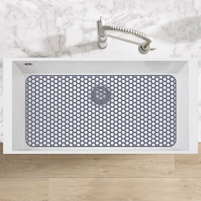 Silicone Sink Protectors for Kitchen Sink - 28.3"x 15.7" Kitchen Protector Mat Accessory, Non-Slip Heat Resistant Mat for Bottom of Farmhouse Stainless Steel Porcelain