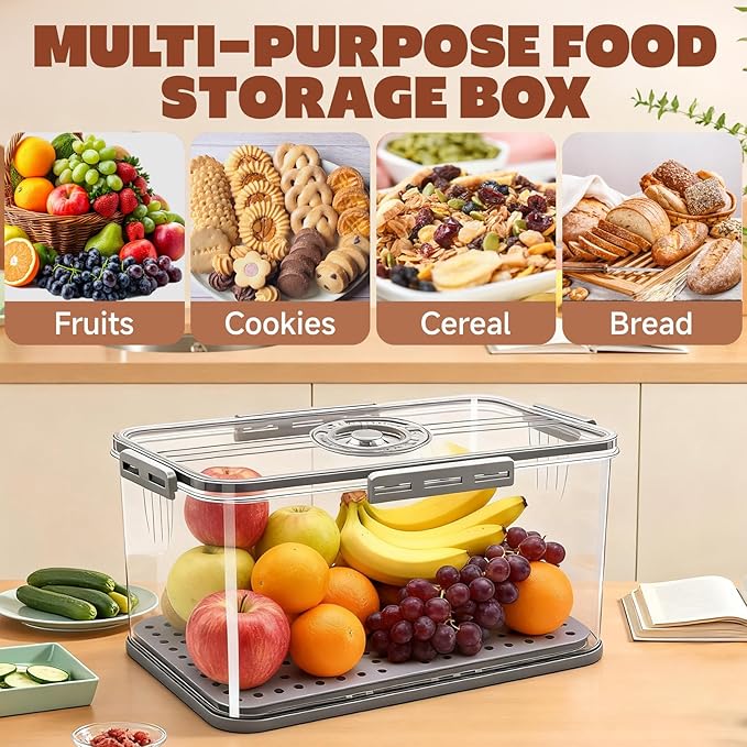 Bread Box for Kitchen Countertop | Airtight Bread Storage Container with New Upgrade Time Recording Lid – Bread Keeper for Homemade Bread, Donuts, Bagels, Toast, and Cookies