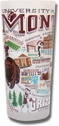Catstudio Drinking Glass, University of Montana Glass Cup for Kitchen, 15oz Dishwasher Safe Tumbler for UM Alumni