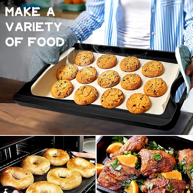 GGC Cast Iron Reversible Griddle, 2-in-1 Griddle Pan for Gas Stove Tops, Gas Grills and Camping, 20 x 10.5 Flat and Ribbed Griddle Plate for Indoor and Outdoor Cooking