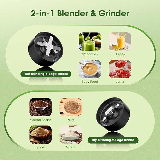Smoothie Blender Maker 25000RPM Personal Blender for Shakes and Smoothies with 37 32 23oz Portable Cups Countertop blenders for kitchen, Frozen Drinks, Milkshake, Juice, Ice Crushing, Nuts