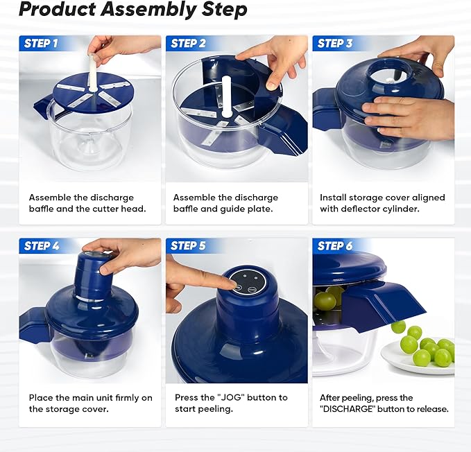 2025 New Electric Grape Peeling Machine – Automatic Garlic Peeler Skin Remover for Tomato, Grapes and Small Fruits - Rechargeable Electric Fruit and Vegetable Peeler Skin Remover for Home Kitchen Use