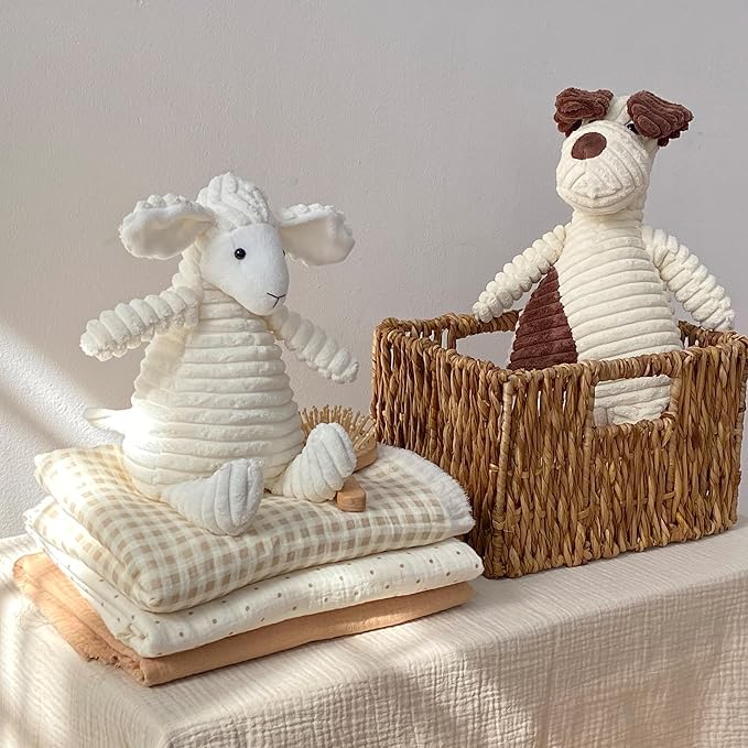 Wicker Basket Set – Stackable Storage Bins for Organizing Pantry & Kitchen – 1 Medium Basket + 1 Small Baskets with Handle – Wicker Storage Baskets for Shelves & More